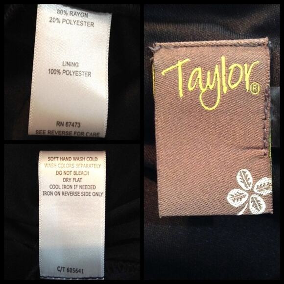 Taylor Dress Women 6 Floral NWT Red Black Cocktail Romantic Evening Party Knee - Picture 3 of 5